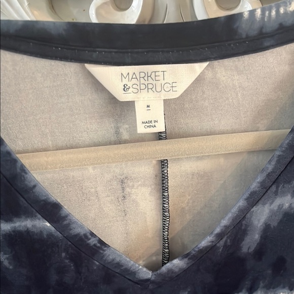 Market & Spruce Blue Tie-Dye V-Neck dress - Picture 3 of 4